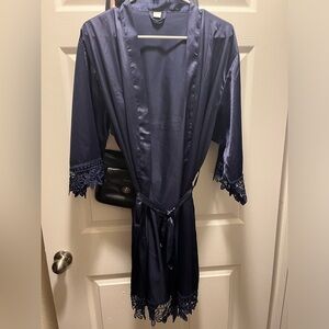 Blue lace robe